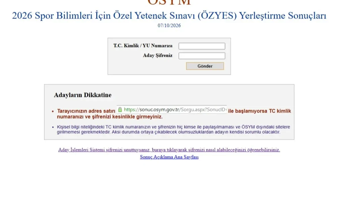 ÖZYES tercih sonuçları sorgulama ekranı sonuc.osym.gov.tr! BESYO tercih sonuçları ÖSYM tarafından açıklandı mı?