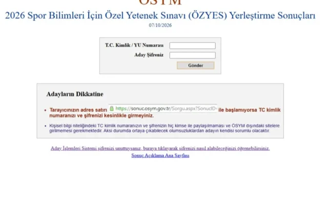 ÖZYES tercih sonuçları sorgulama ekranı sonuc.osym.gov.tr! BESYO tercih sonuçları ÖSYM tarafından açıklandı mı?